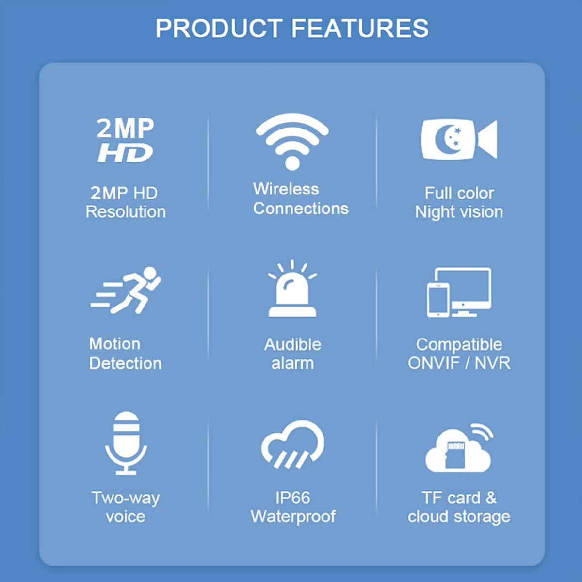 2MP Outdoor Dual Antenna V380 Pro - IP66 Waterproof WIFI Smart Camera Dindaz