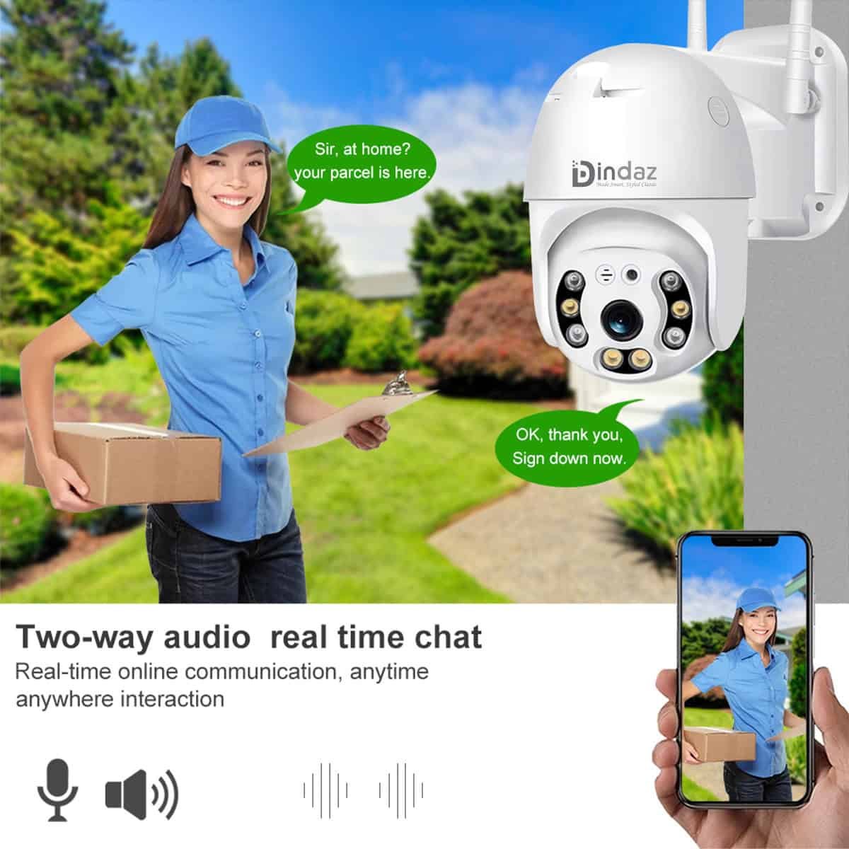 2MP Outdoor Dual Antenna V380 Pro - IP66 Waterproof WIFI Smart Camera Dindaz