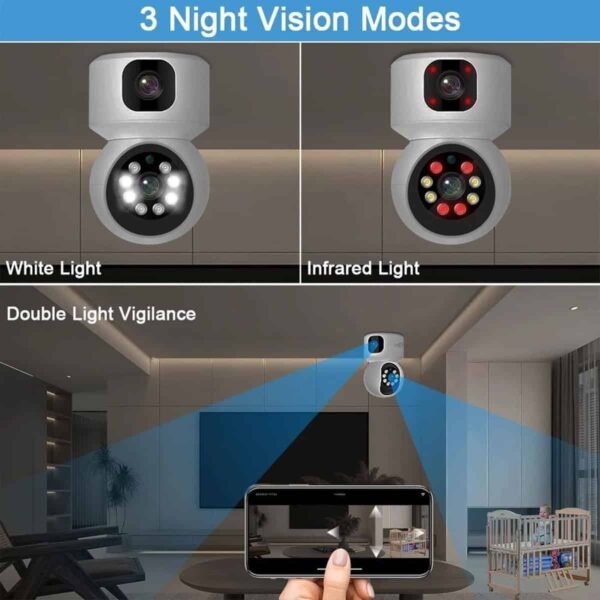 Doll Double Lens V380 Pro 4MP (2MP+2MP) PTZ Smart WIFI Camera - Image 6