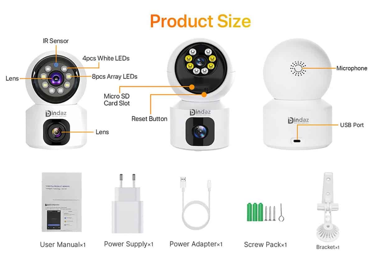 Doll Double Lens V380 Pro 4MP 2MP 2MP 4G SIM Camera 13