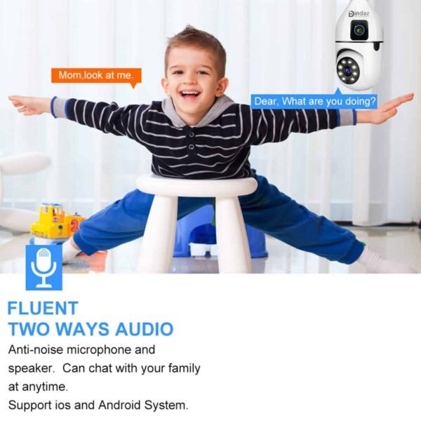 Dual Lens V380 Pro Wireless (2MP+2MP) 4MP PTZ Bulb IP Camera - Image 5