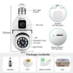 Dual Lens V380 Pro Wireless (2MP+2MP) 4MP PTZ Bulb IP Camera - Image 2