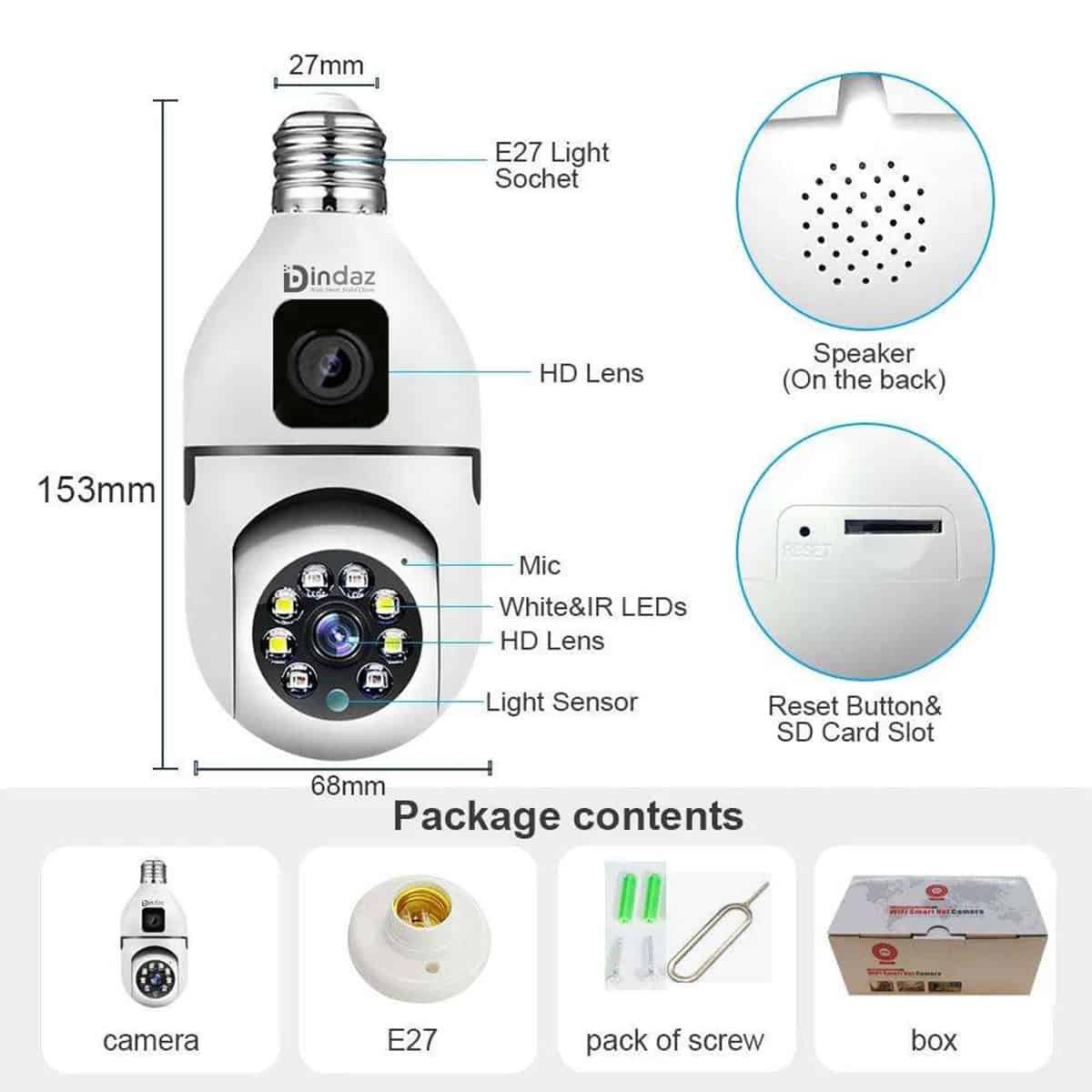 Dual Lens V380 Pro Wireless (2MP+2MP) 4MP PTZ Bulb IP Camera 32 Dual Lens V380 Pro Wireless 2MP 2MP 4MP PTZ Bulb IP Camera 09