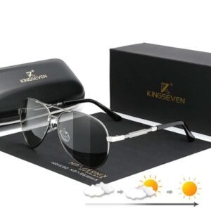 KINGSEVEN Photochromic Polarized UV400 Sun Glasses (Gun Photochromic)