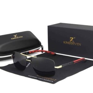 KINGSEVEN HD Polarized UV400 Mirror Sun Glasses for Men & Women (Gold Gray)