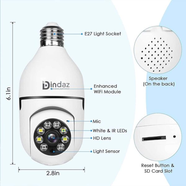 V380 Pro 3MP Bulb PTZ IP Camera – 360° Smart Indoor Security with Night Vision - Image 5
