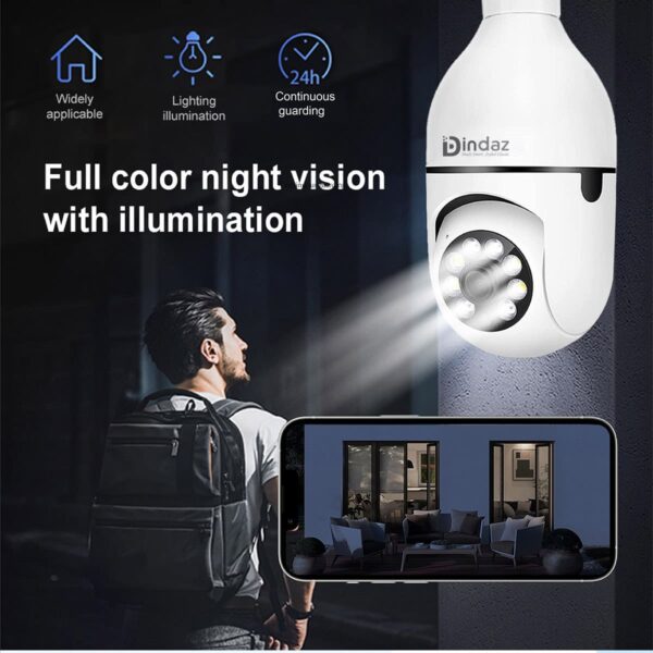 V380 Pro 3MP Bulb PTZ IP Camera – 360° Smart Indoor Security with Night Vision - Image 3