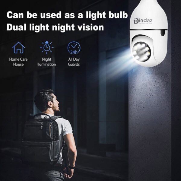 V380 Pro 3MP Bulb PTZ IP Camera – 360° Smart Indoor Security with Night Vision - Image 4