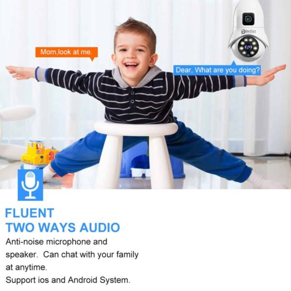 V380 Pro Dual Lens (2MP+2MP) 4MP WIFI IP Camera V380 Bulb Wireless Camera bd - Image 4