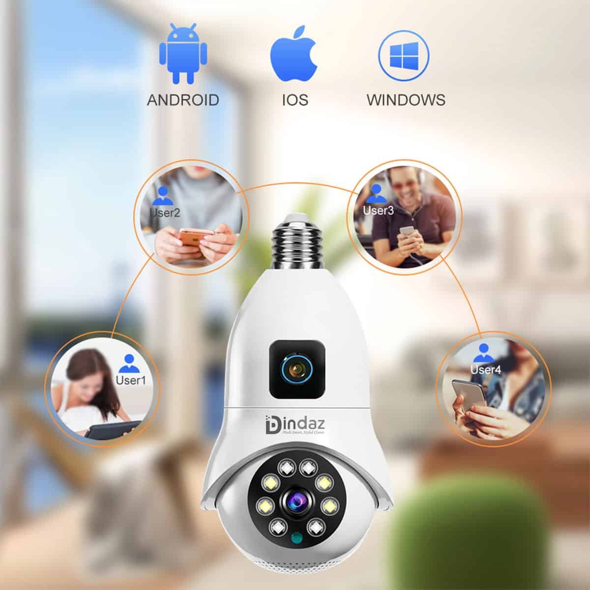 V380 Pro Dual Lens 2MP 2MP 4MP WIFI IP Camera V380 Bulb Wireless Camera bd 08