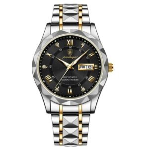 POEDAGAR 615 Men’s Luxury Business Wristwatch – Gold Black