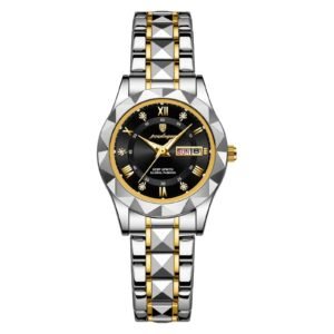 POEDAGAR 306 Ultra-thin Luxury Ladies Watches – Gold Black